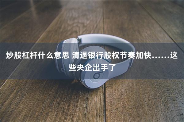 炒股杠杆什么意思 清退银行股权节奏加快……这些央企出手了