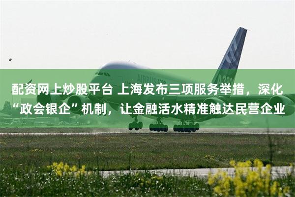 配资网上炒股平台 上海发布三项服务举措，深化“政会银企”机制，让金融活水精准触达民营企业