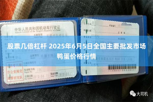 股票几倍杠杆 2025年6月5日全国主要批发市场鸭蛋价格行情