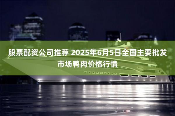 股票配资公司推荐 2025年6月5日全国主要批发市场鸭肉价格行情