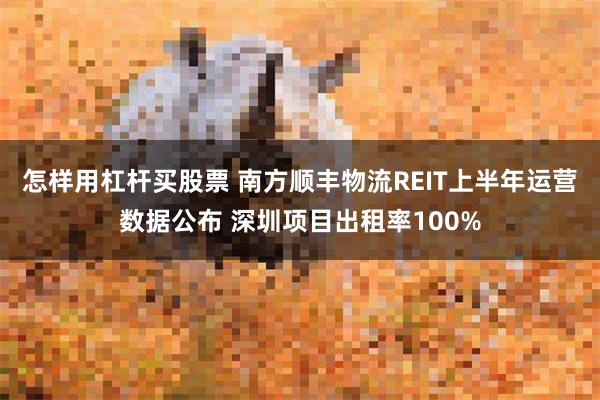 怎样用杠杆买股票 南方顺丰物流REIT上半年运营数据公布 深圳项目出租率100%
