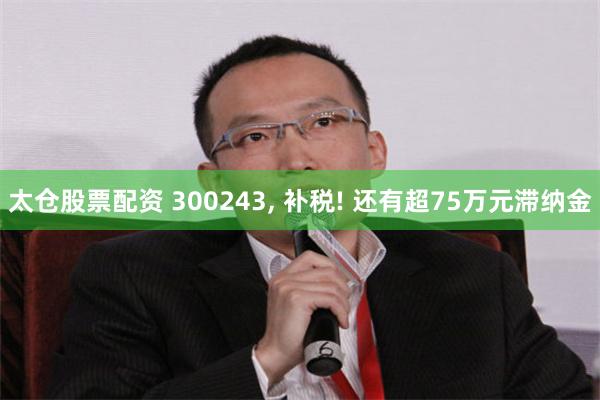 太仓股票配资 300243, 补税! 还有超75万元滞纳金