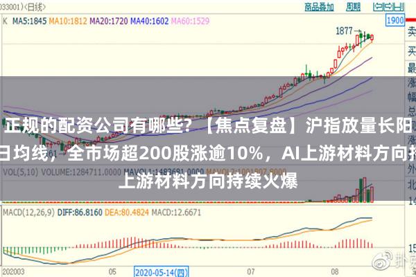 正规的配资公司有哪些? 【焦点复盘】沪指放量长阳收复30日均线，全市场超200股涨逾10%，AI上游材料方向持续火爆