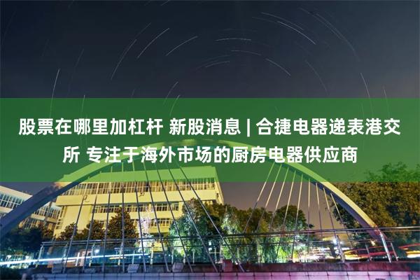 股票在哪里加杠杆 新股消息 | 合捷电器递表港交所 专注于海外市场的厨房电器供应商