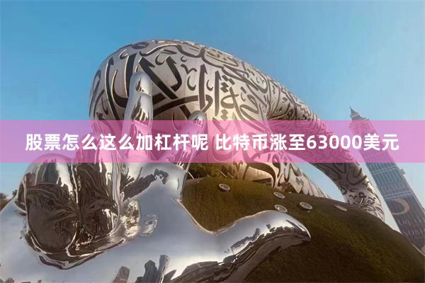 股票怎么这么加杠杆呢 比特币涨至63000美元