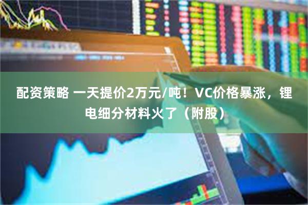 配资策略 一天提价2万元/吨！VC价格暴涨，锂电细分材料火了（附股）