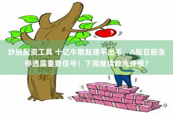 炒股配资工具 十亿牛散赵建平出手，A股百股涨停透露重要信号！下周继续数涨停板？