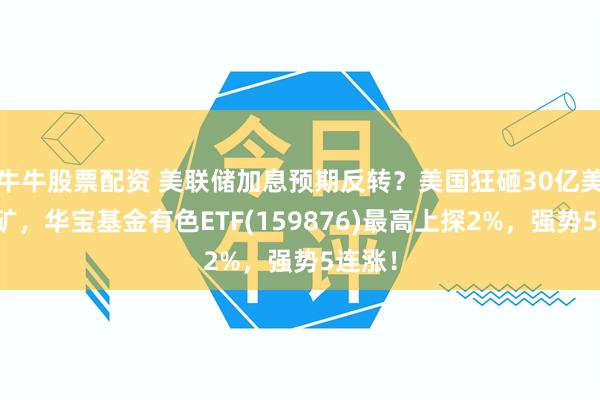牛牛股票配资 美联储加息预期反转？美国狂砸30亿美元抢矿，华宝基金有色ETF(159876)最高上探2%，强势5连涨！