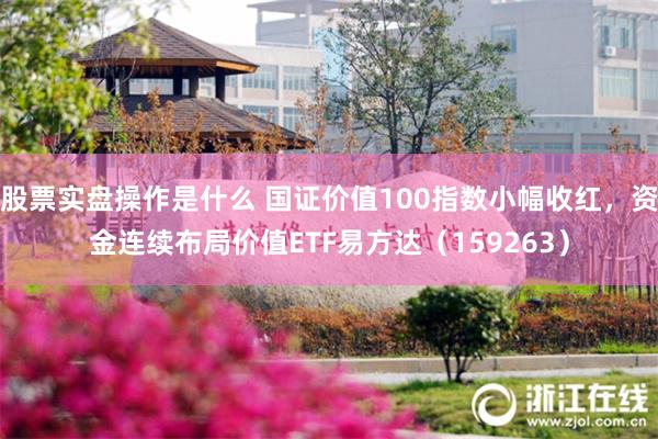 股票实盘操作是什么 国证价值100指数小幅收红，资金连续布局价值ETF易方达（159263）