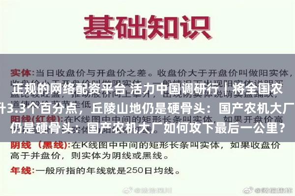 正规的网络配资平台 活力中国调研行｜将全国农作物综合机械化率提升3.3个百分点，丘陵山地仍是硬骨头：国产农机大厂如何攻下最后一公里？